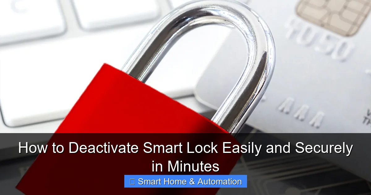 How to Deactivate Smart Lock Easily and Securely in Minutes