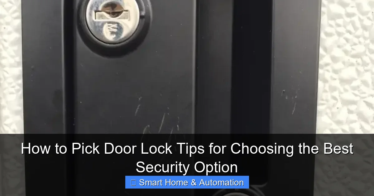 How to Pick Door Lock Tips for Choosing the Best Security Option