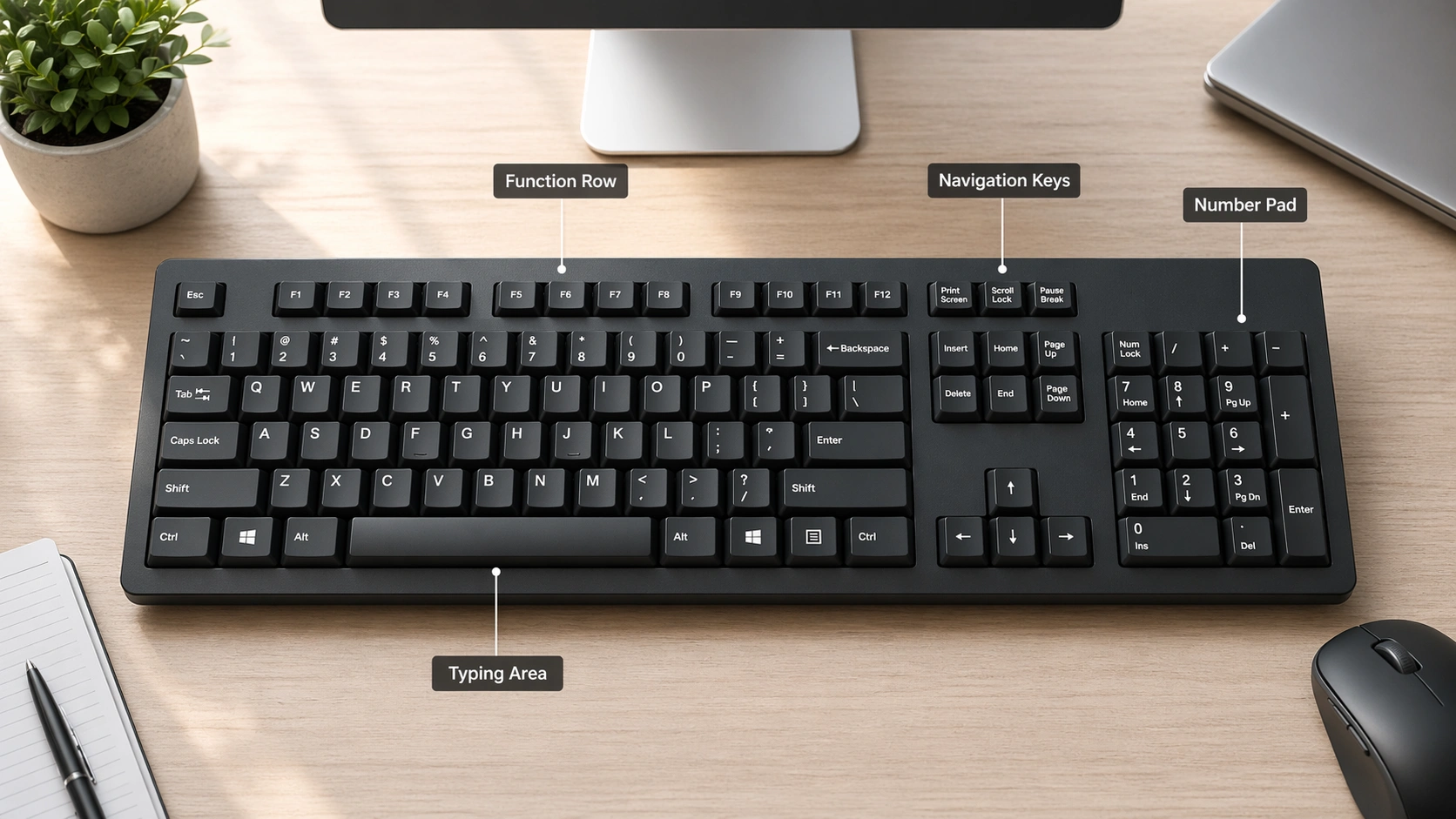 how many keys in full size keyboard