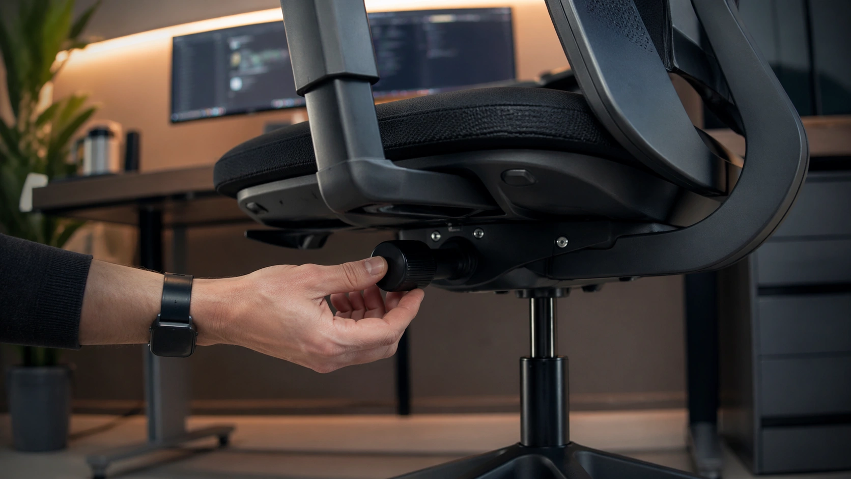 what does the knob under an office chair do